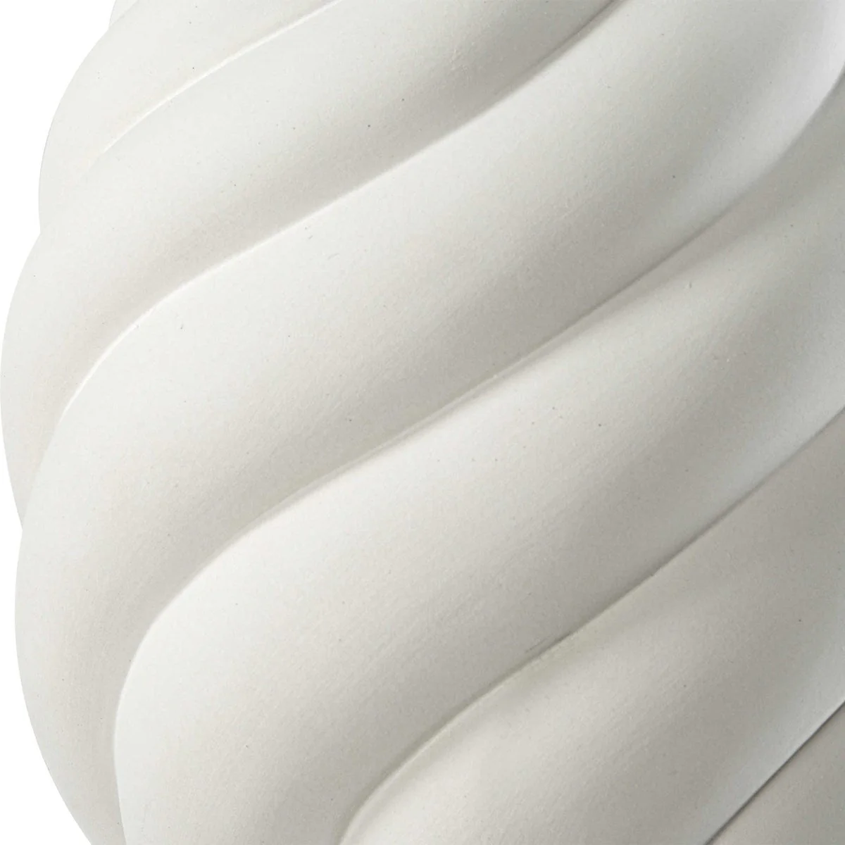 Uttermost Twisted Swirl Chalk White Glaze Textured Ceramic Table Lamp With Linen Shade - Image 6