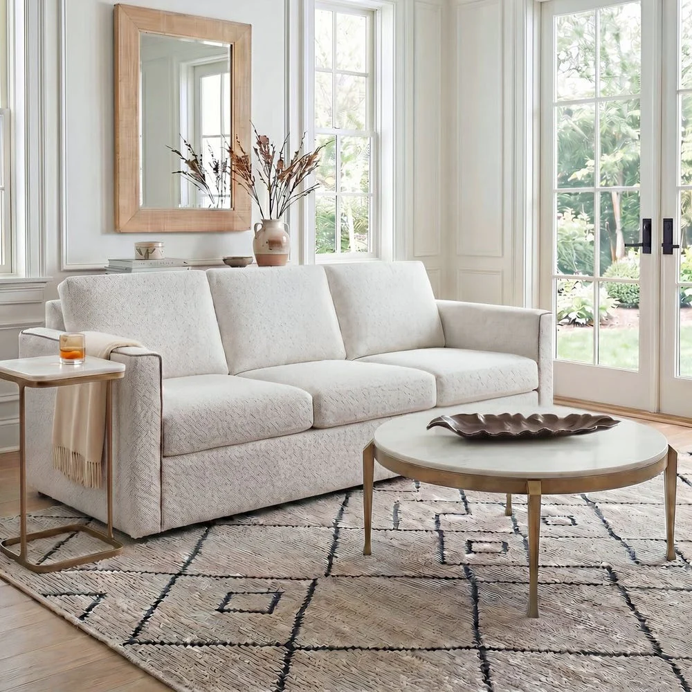 Uttermost Tylan Warm Brass With White Marble Top Coffee Table - Image 2