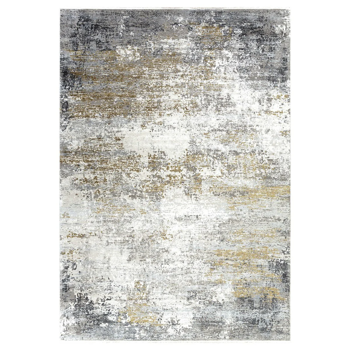 Uttermost Ulen White, Charcoal, Saffron and Light Gray Abstract Rug ~ 10' x 14' - Image 2