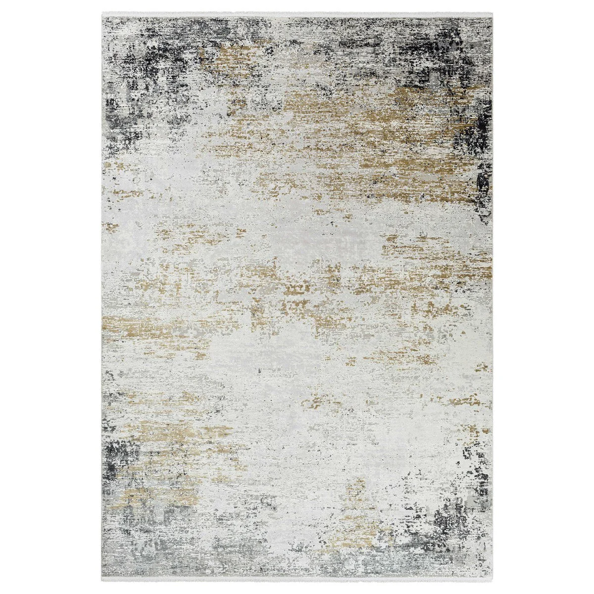 Uttermost Ulen White, Charcoal, Saffron and Light Gray Abstract Rug ~ 10' x 14' - Image 6