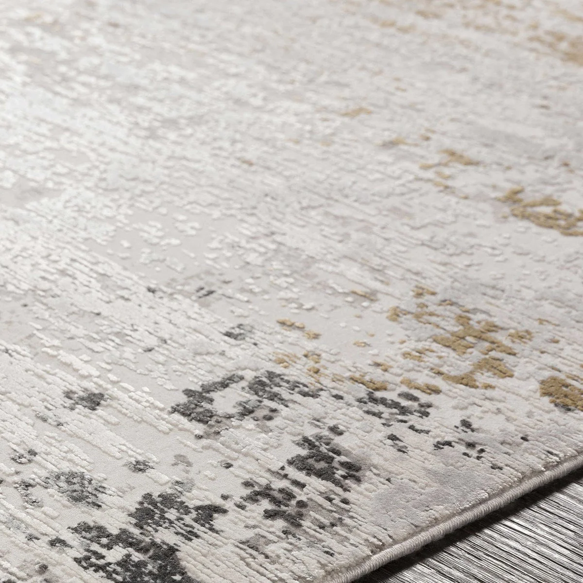Uttermost Ulen White, Charcoal, Saffron and Light Gray Abstract Rug ~ 7'6" x 11'2" - Image 5