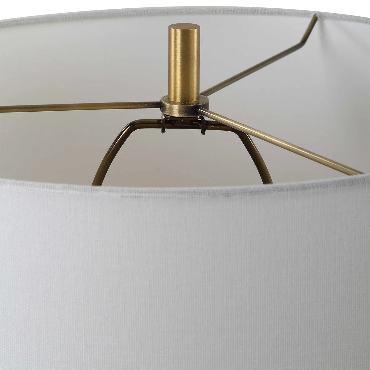 Uttermost Unify Polished Alabaster Table Lamp With White Linen Shade - Image 4