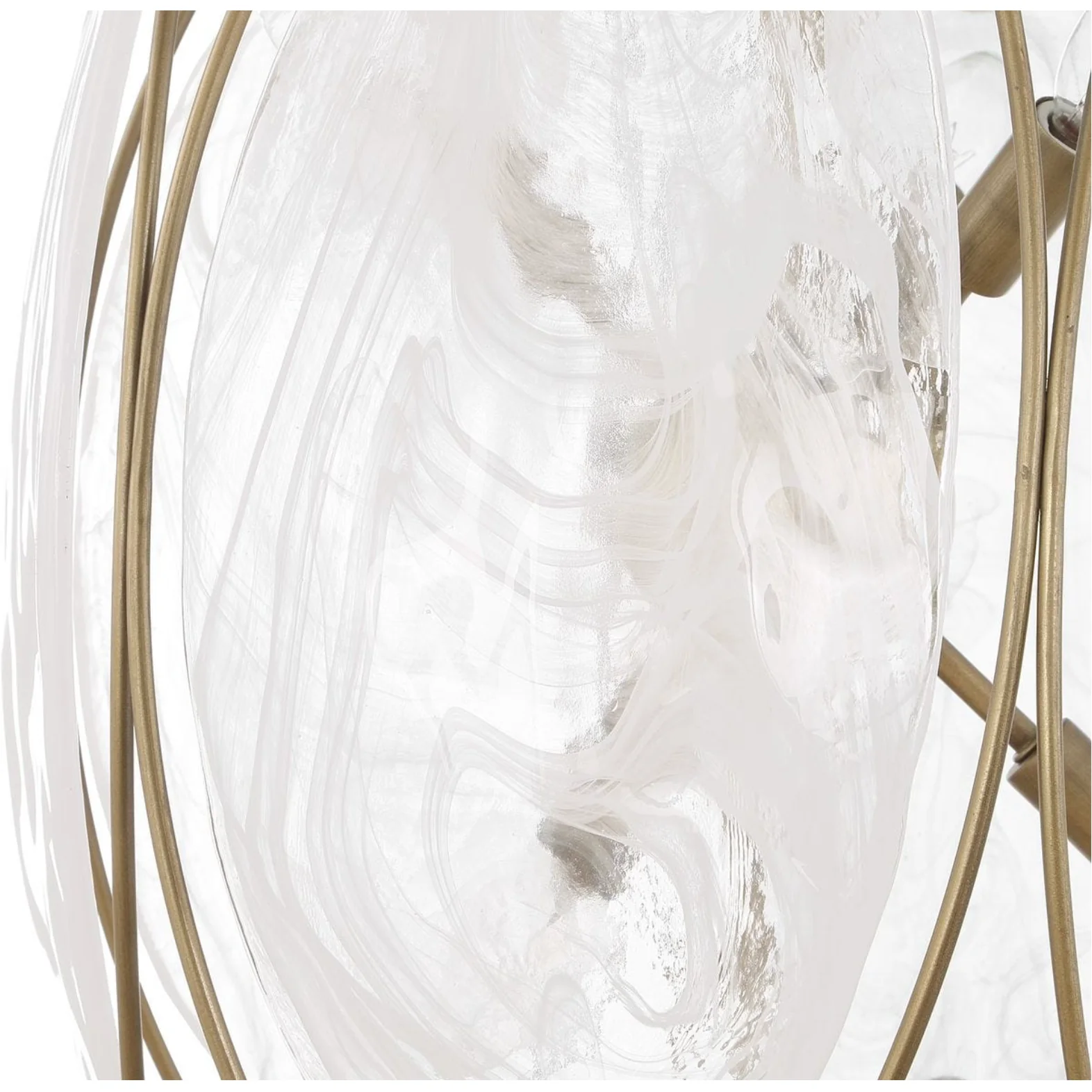 Uttermost Valencia Soft Gold With Swirled White Glass Pendant ~ 6 Lt - Image 10