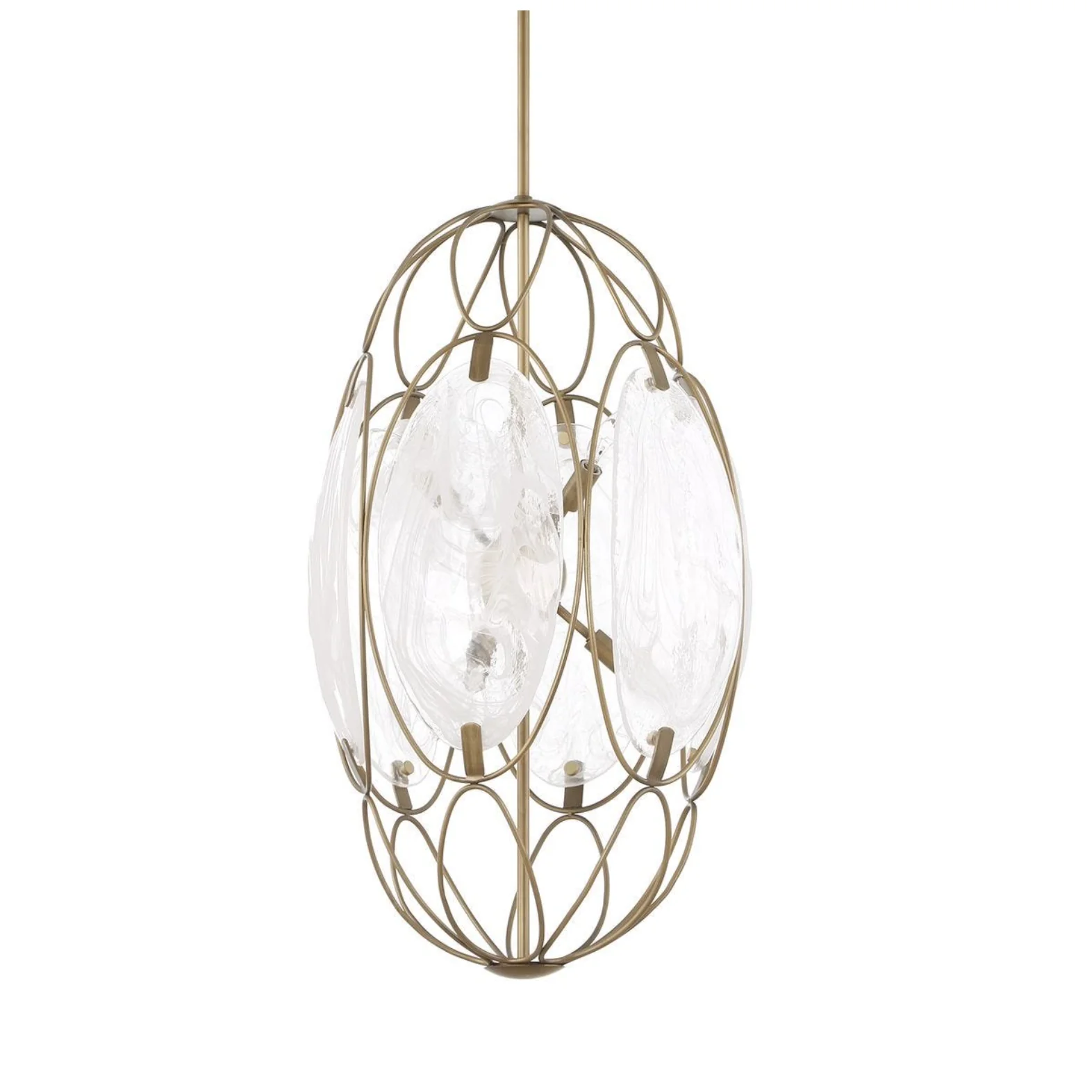 Uttermost Valencia Soft Gold With Swirled White Glass Pendant ~ 6 Lt - Image 6