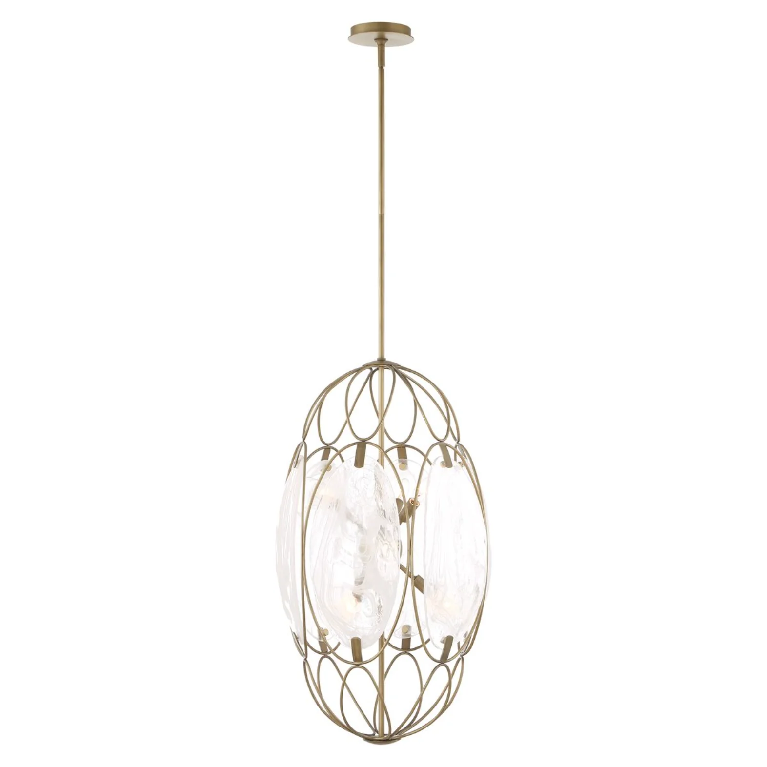 Uttermost Valencia Soft Gold With Swirled White Glass Pendant ~ 6 Lt - Image 7