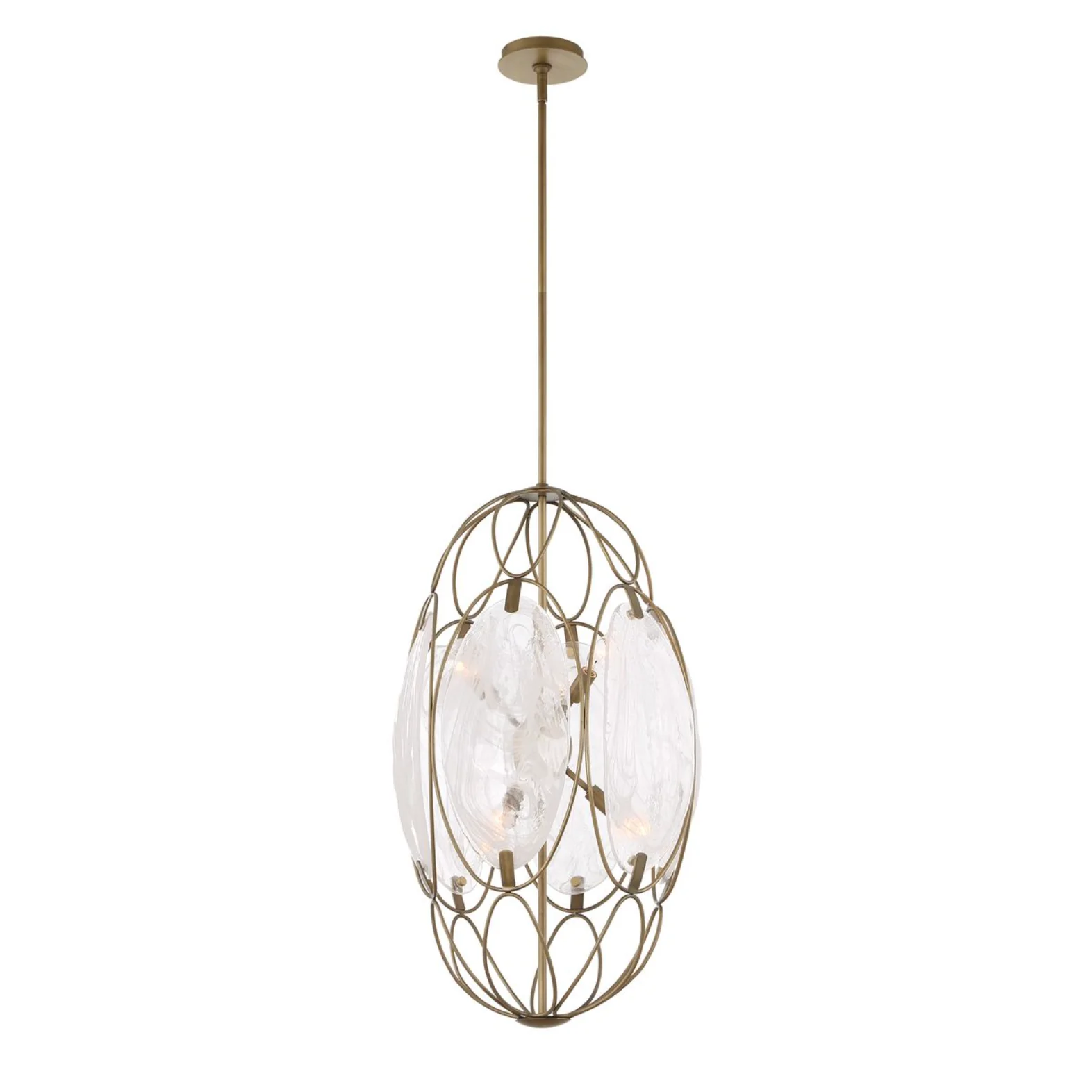 Uttermost Valencia Soft Gold With Swirled White Glass Pendant ~ 6 Lt - Image 8
