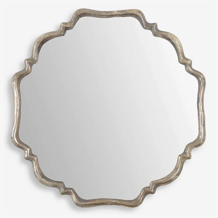 Uttermost Valentia Silver with Gray Wash Round Mirror - Image 2