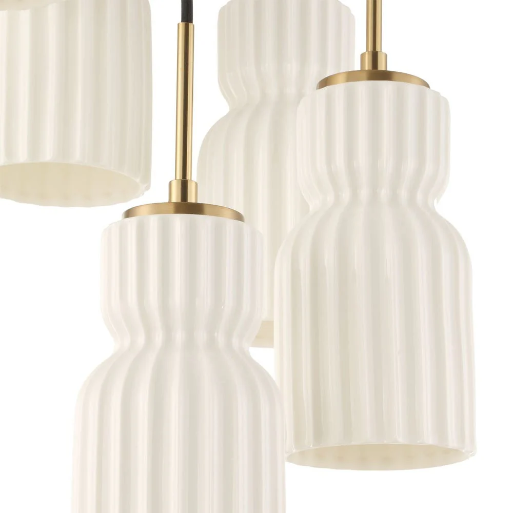 Uttermost Vanier 5 Ceramic White Linear Light Pendant - Image 9