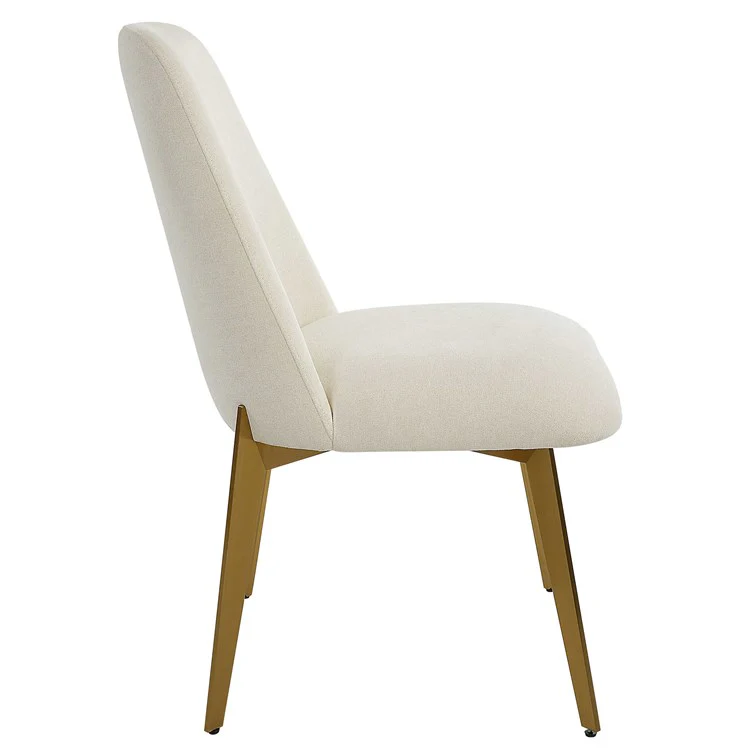 Uttermost Vantage White Frost Performance Fabric Upholstered Dining Chair - Image 4