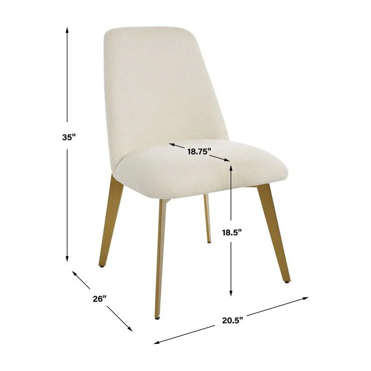 Uttermost Vantage White Frost Performance Fabric Upholstered Dining Chair - Image 8