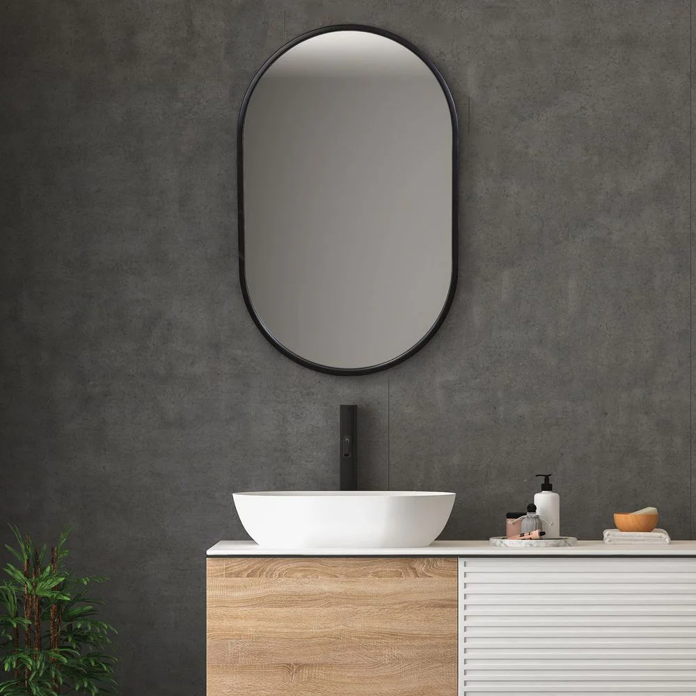 Uttermost Varina Sleek Satin Black Mirror