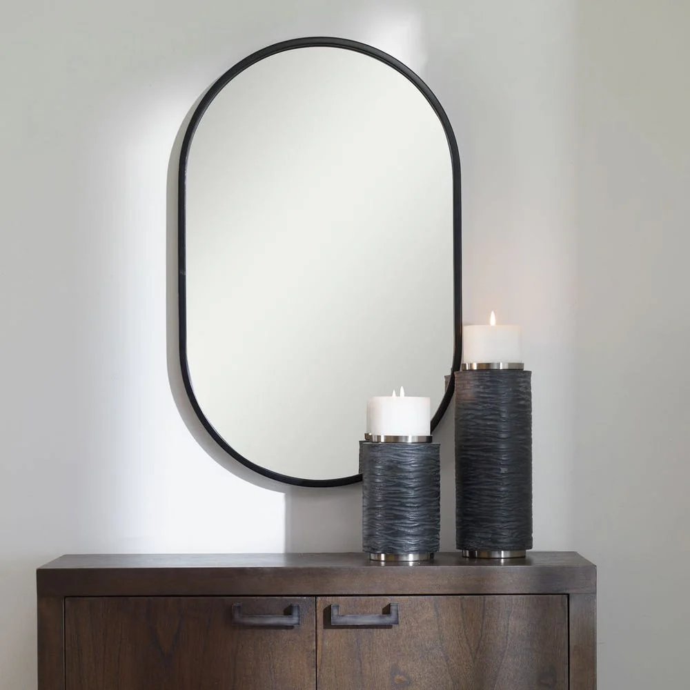 Uttermost Varina Sleek Satin Black Mirror - Image 2
