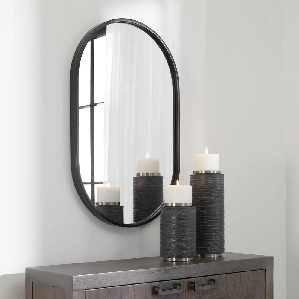 Uttermost Varina Sleek Satin Black Mirror - Image 3