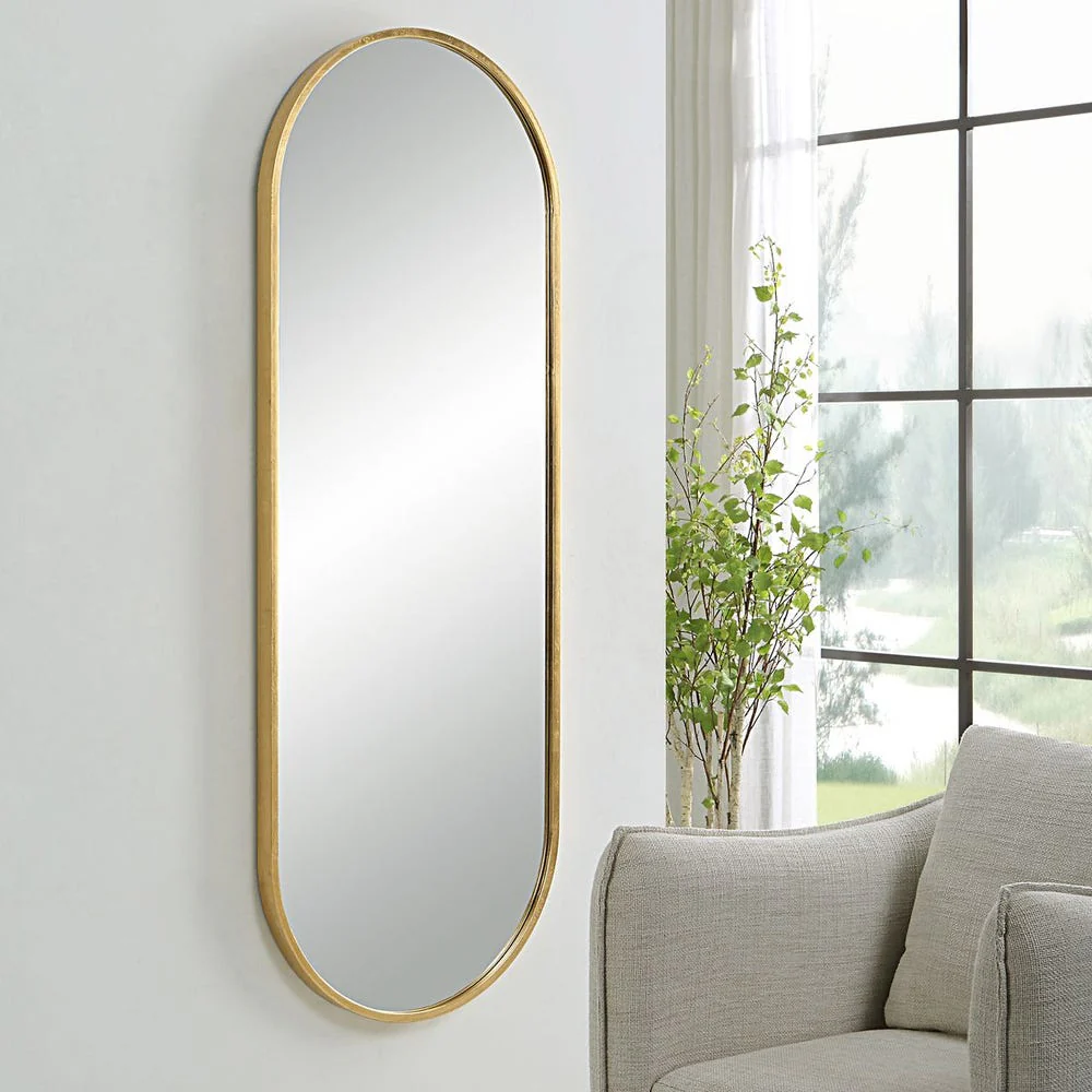 Uttermost Varina Tall Antique Gold Leaf Oval Mirror
