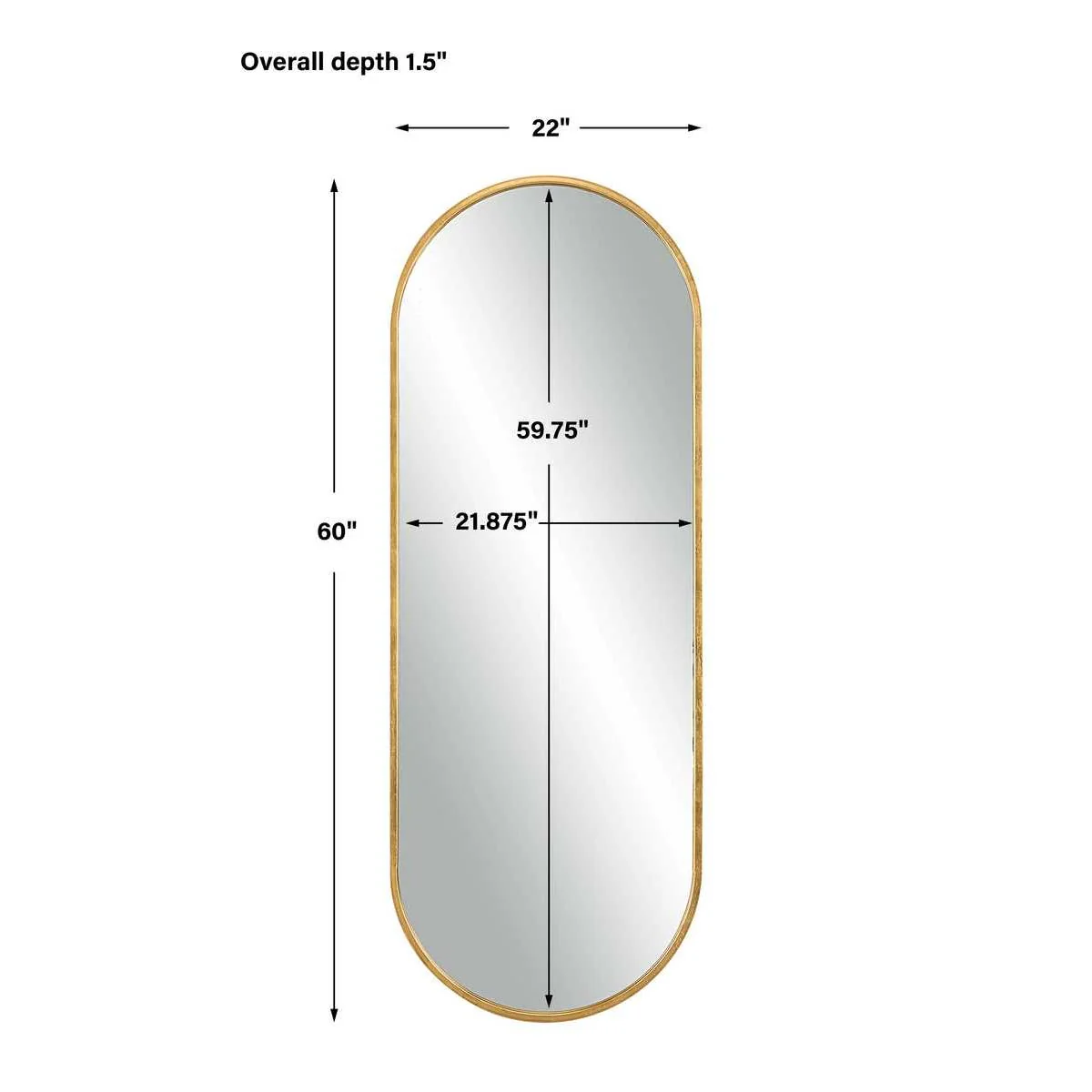 Uttermost Varina Tall Antique Gold Leaf Oval Mirror - Image 6