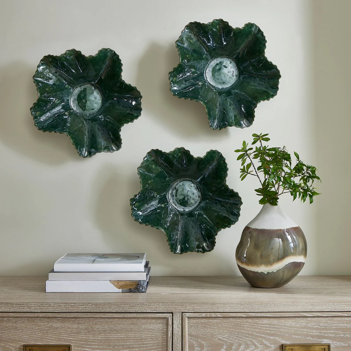Uttermost Verdant Bloom Glossy Emerald Glazed Bowl ~ Indoor And Outdoor Use - Image 5