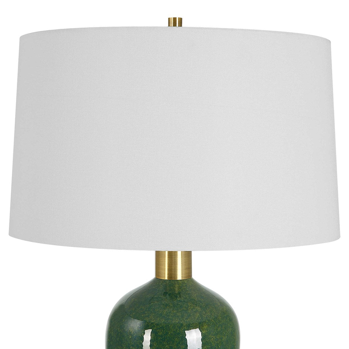 Uttermost Verdell Mossy Green Ceramic Table Lamp With White Linen Shade - Image 5