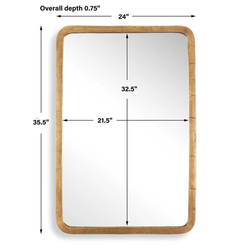 Uttermost Vestry Antique Brass Mirror - Image 4