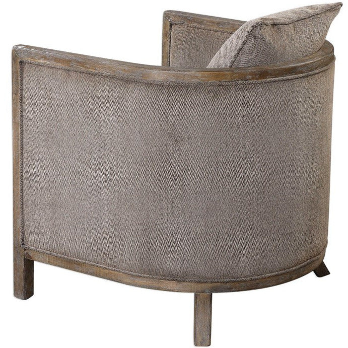 Uttermost Viaggio Gray Chenille Barrel Back Tub Chair - Image 5
