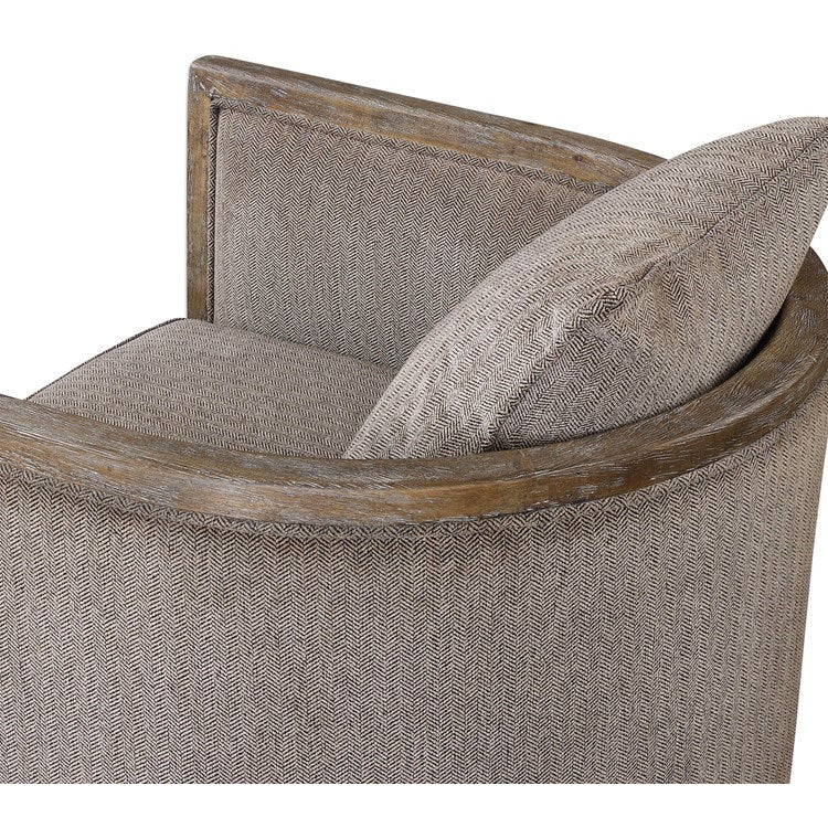 Uttermost Viaggio Gray Chenille Barrel Back Tub Chair - Image 9