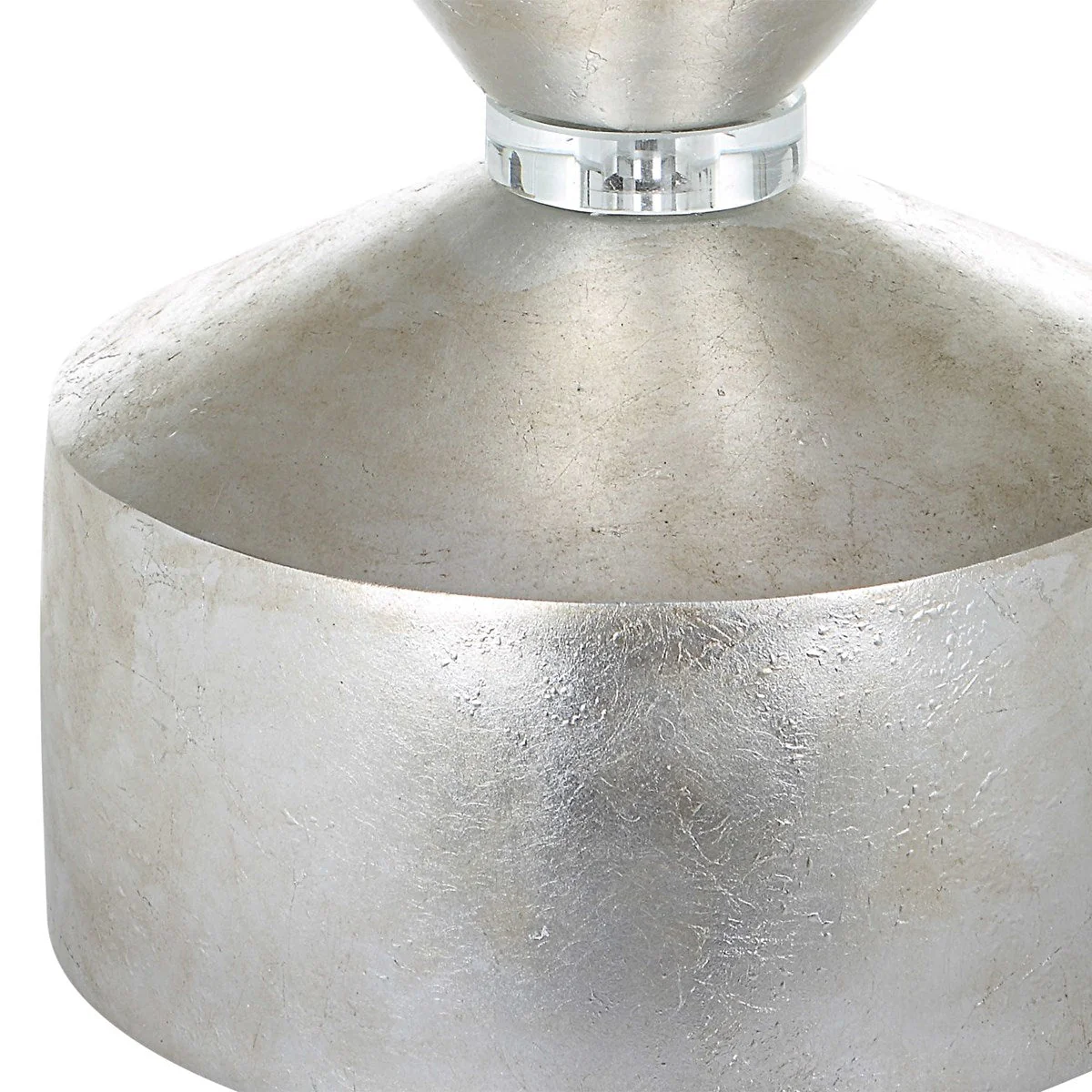 Uttermost Vial Silver Leaf and Polished Nickel Buffet Lamp With White Linen Shade - Image 11