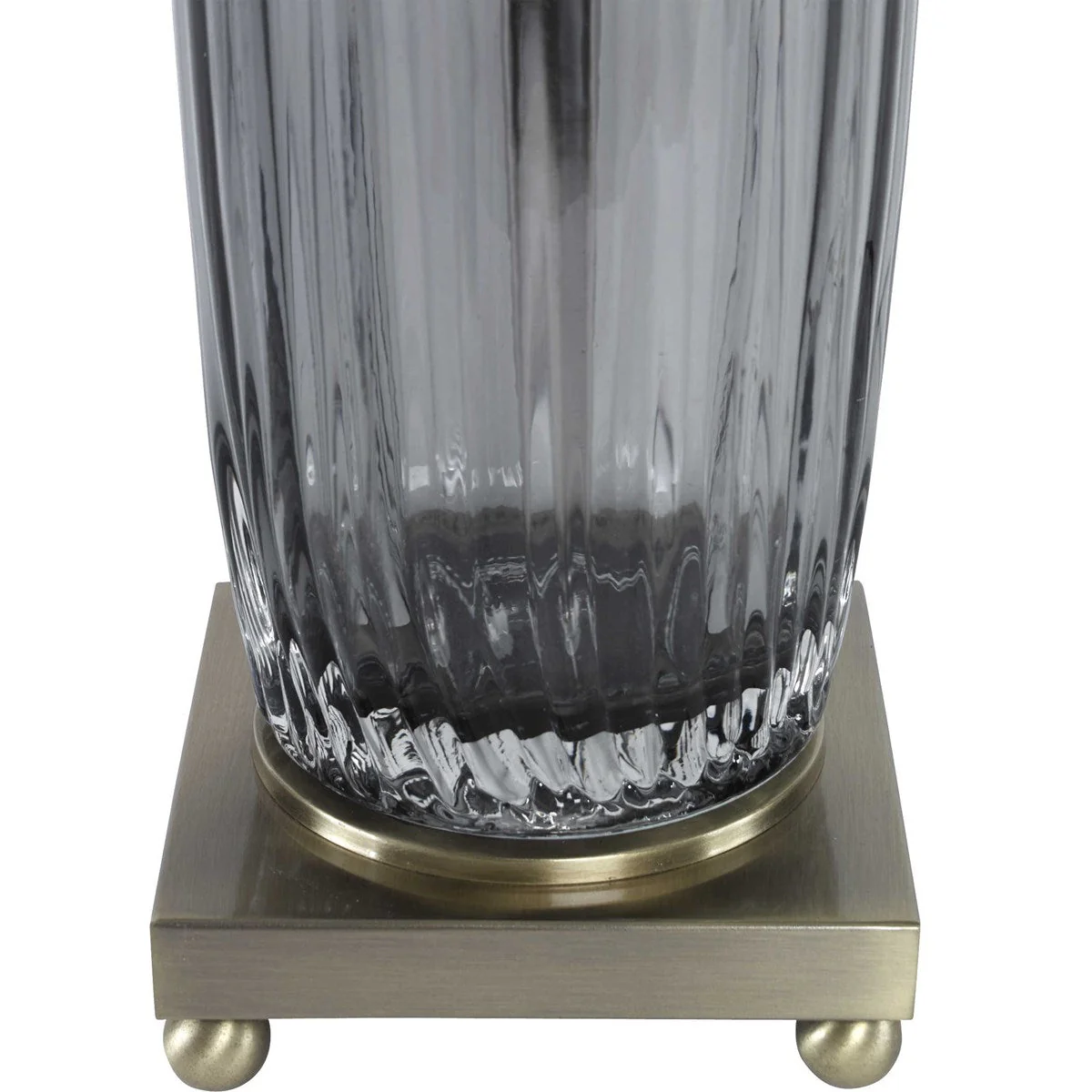 Uttermost Vilminore Charcoal Gray Glass Table Lamp With Light Beige Shade - Image 5
