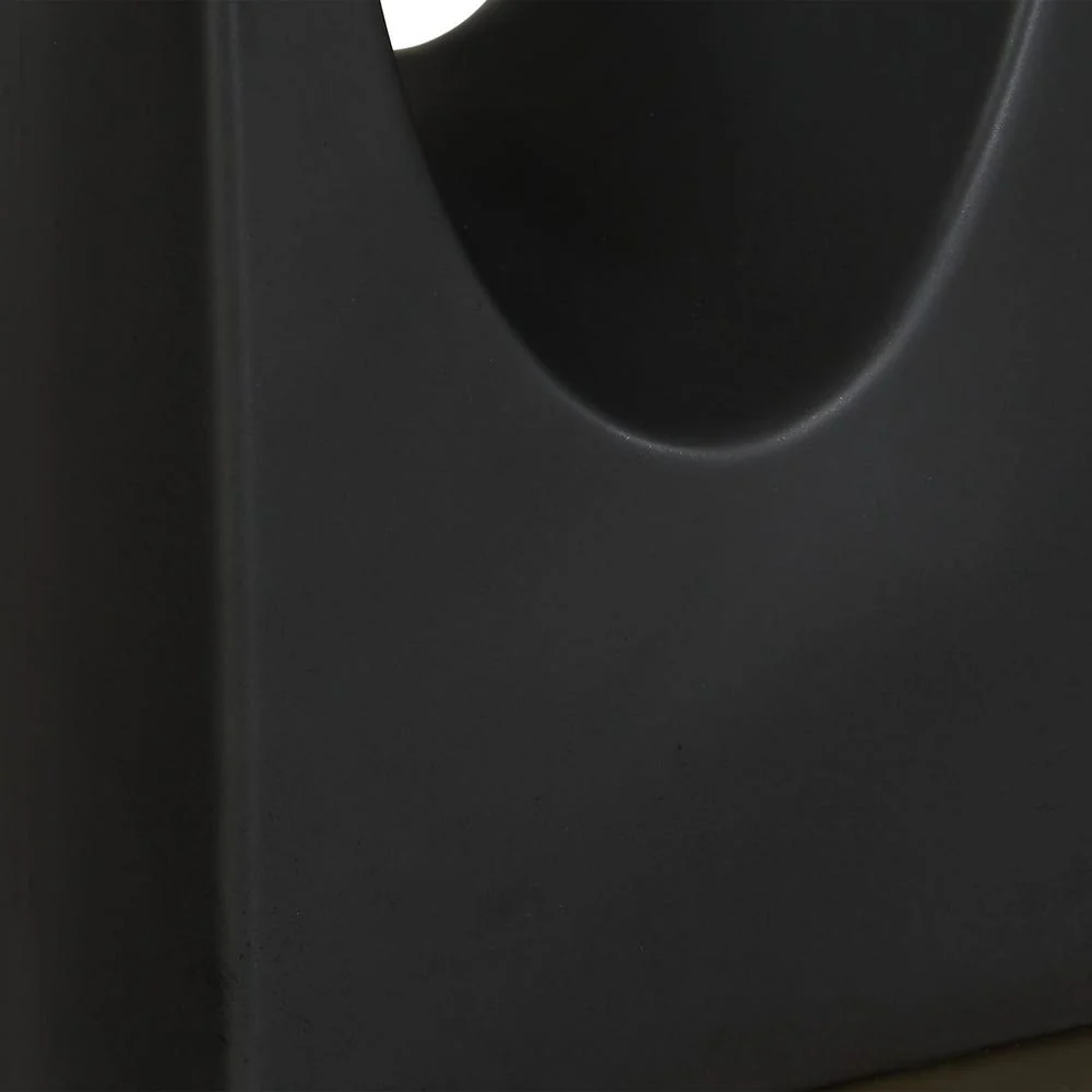 Uttermost Void Matte Black Glazed Table Lamp With Crisp White Linen Shade - Image 9