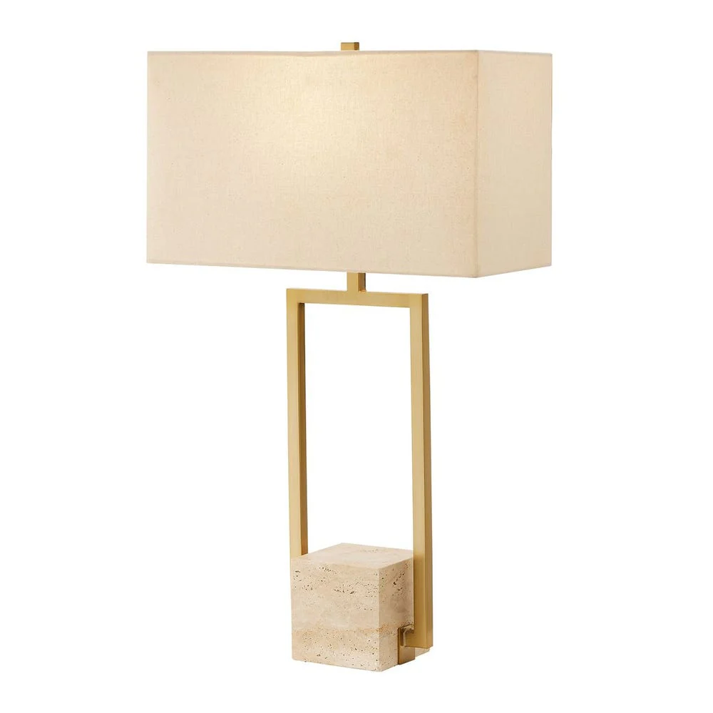 Uttermost Warrick Rustic Travertine Block Table Lamp - Image 2