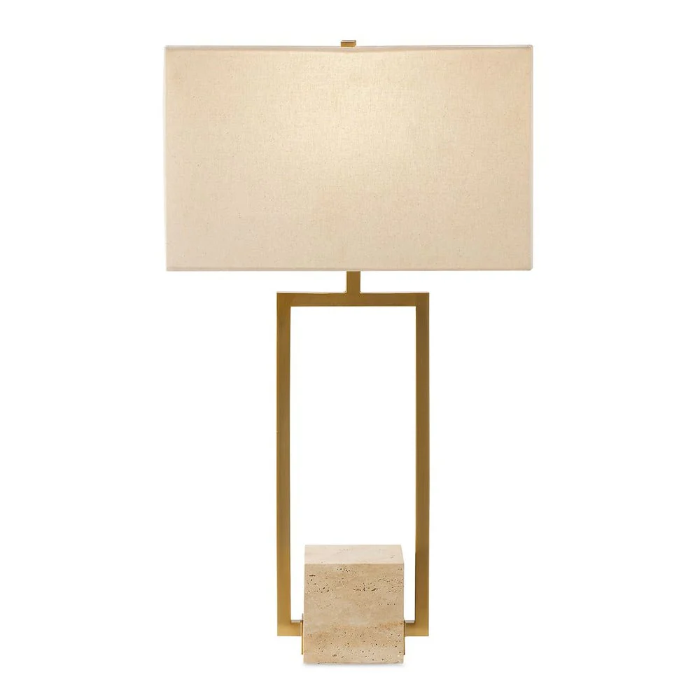 Uttermost Warrick Rustic Travertine Block Table Lamp - Image 5