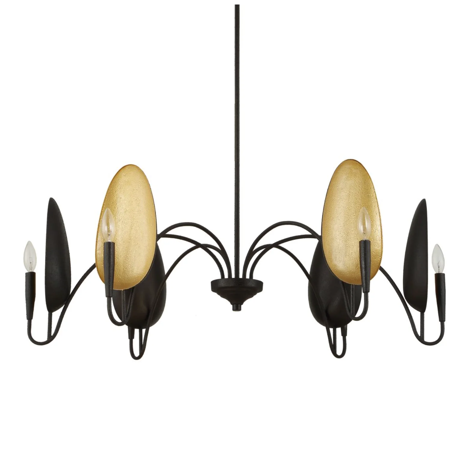 Uttermost Warwick Matte Black With Textured Finish Chandelier ~ 6 Lt - Image 6