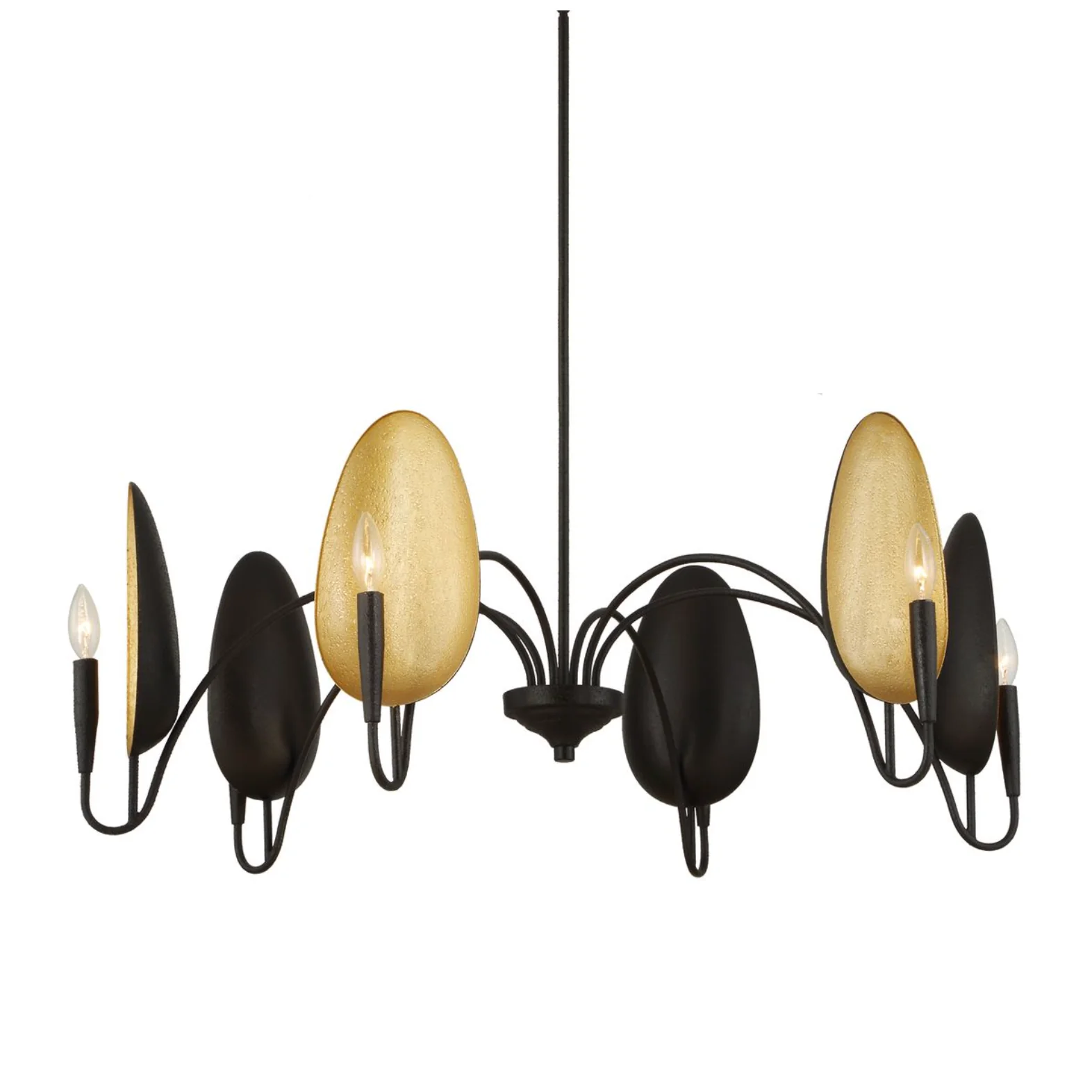 Uttermost Warwick Matte Black With Textured Finish Chandelier ~ 6 Lt - Image 7