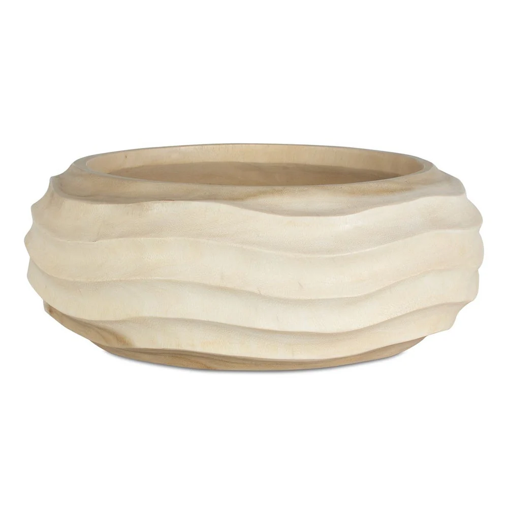 Uttermost Waveform Handcrafted Suar Wood Sculptural Bowl