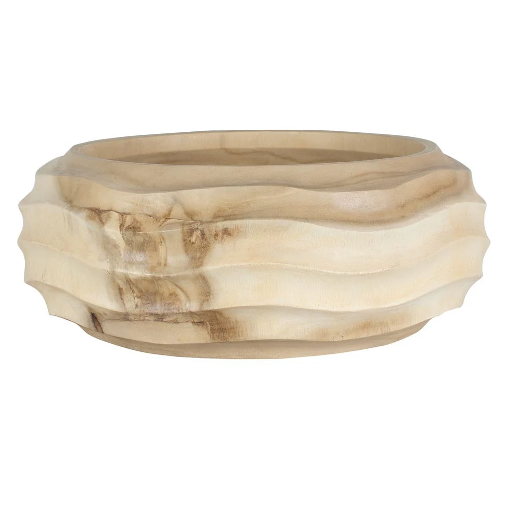 Uttermost Waveform Handcrafted Suar Wood Sculptural Bowl - Image 2