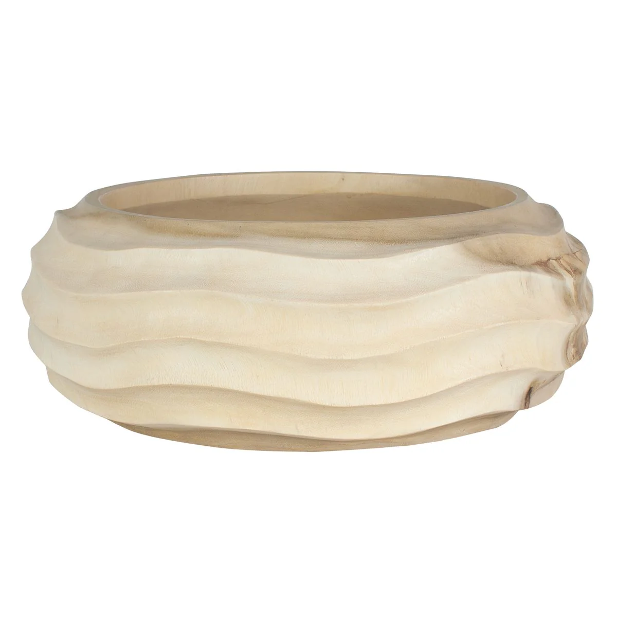 Uttermost Waveform Handcrafted Suar Wood Sculptural Bowl - Image 3