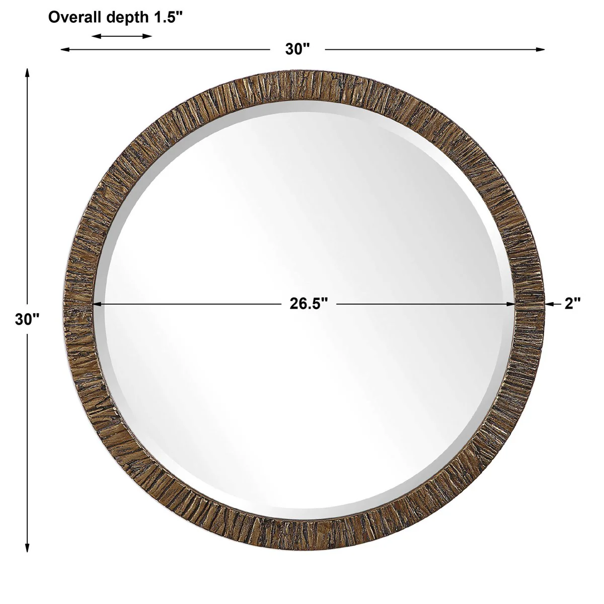 Uttermost Wayde Natural Tree Bark Round Mirror - Image 5
