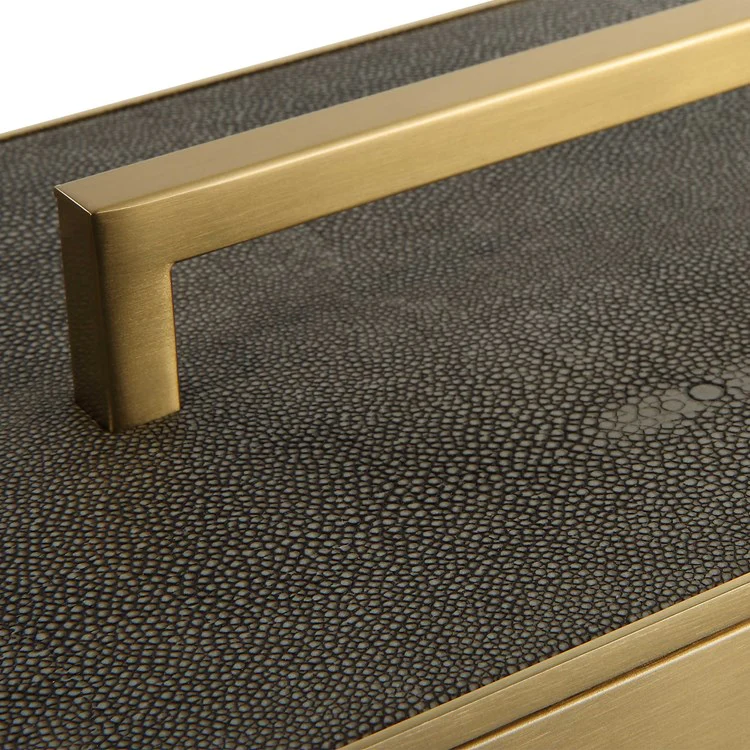 Uttermost Wessex Brass and Gray Faux Shagreen Modern Decorative Box - Image 8