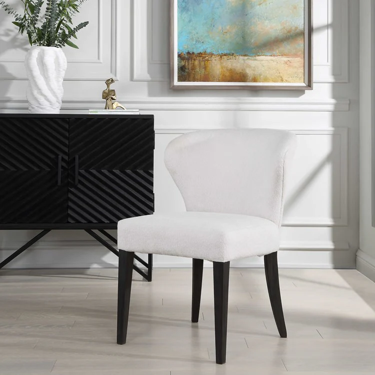 Uttermost Whisper Off White Boucle Set of 2 Dining Chairs - Image 4