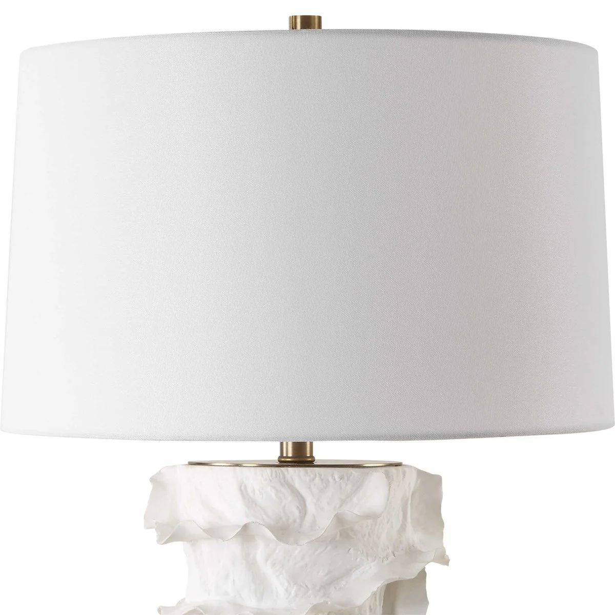 Uttermost Wisp White Glazed Textured Ceramic Table Lamp With White Linen Shade - Image 5