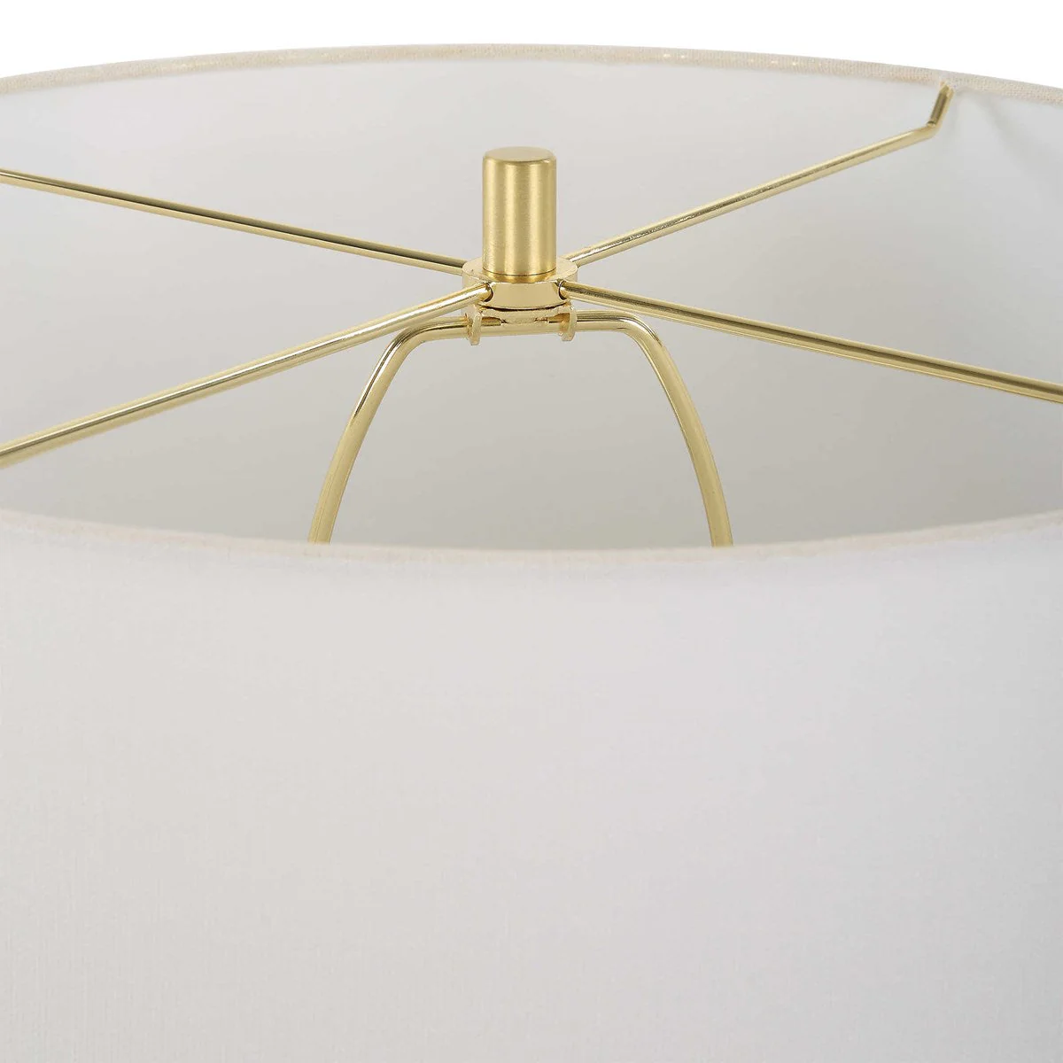 Uttermost Wrenley Off-White Glazed Porcelain Table Lamp With White Linen Shade - Image 5