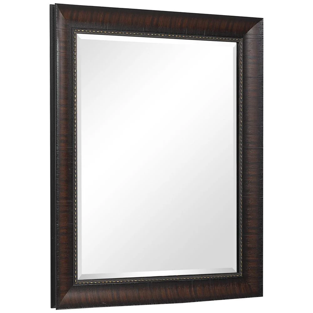 Uttermost Wythe Wood Grain Burnished Wood Mirror - Image 3