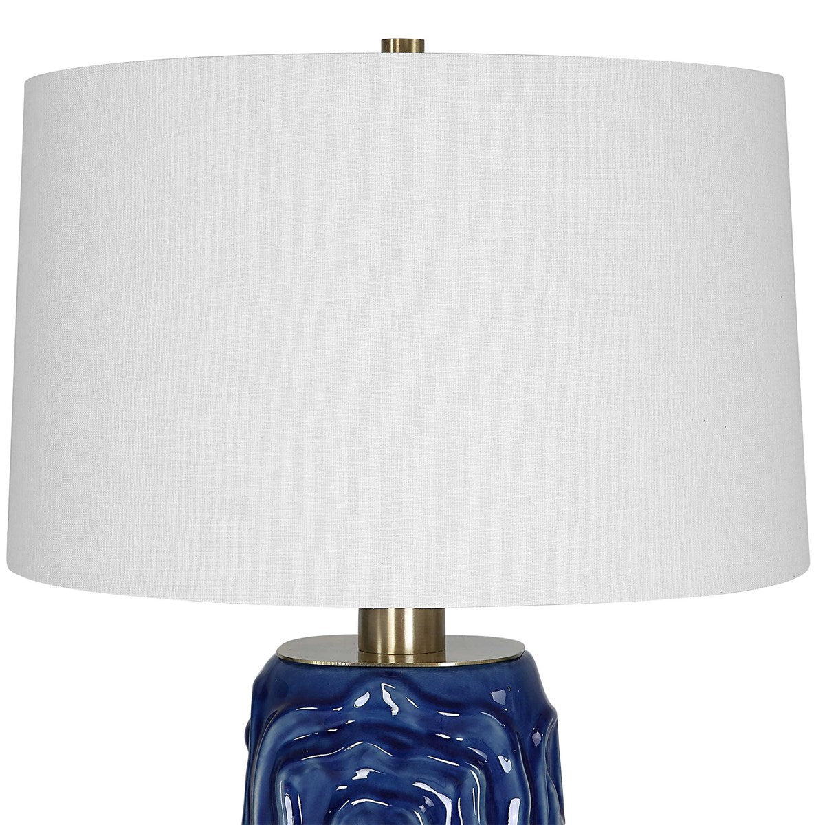 Uttermost Zade Blue Glazed Ceramic Table Lamp With White Linen Shade - Image 4