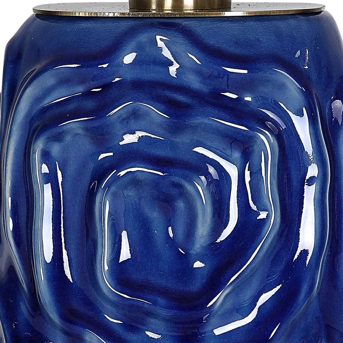 Uttermost Zade Blue Glazed Ceramic Table Lamp With White Linen Shade - Image 6