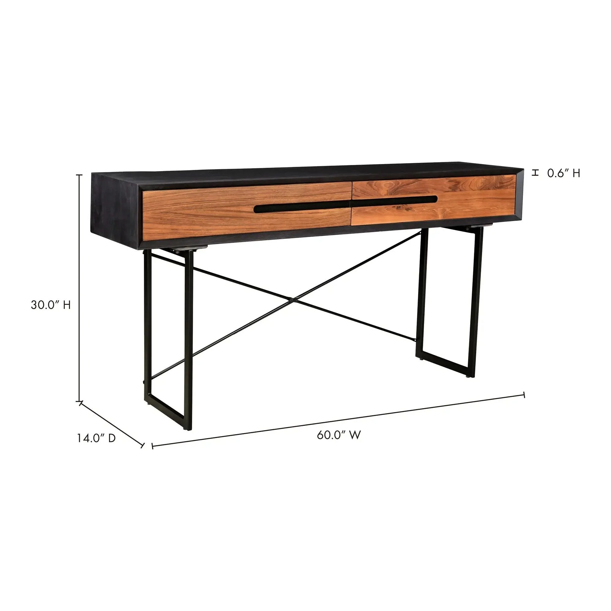 Moe’s Home Collection Vienna Light Brown Mango Wood Console Table - Image 5