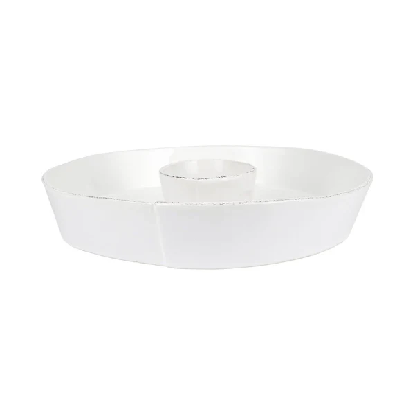 Vietri Lastra White Chip and Dip Server ~ Handcrafted Italian Stoneware - Image 2