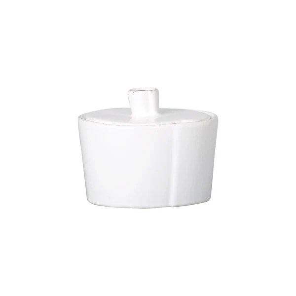 Vietri Lastra White Sugar Bowl ~ Handcrafted Italian Stoneware - Image 2