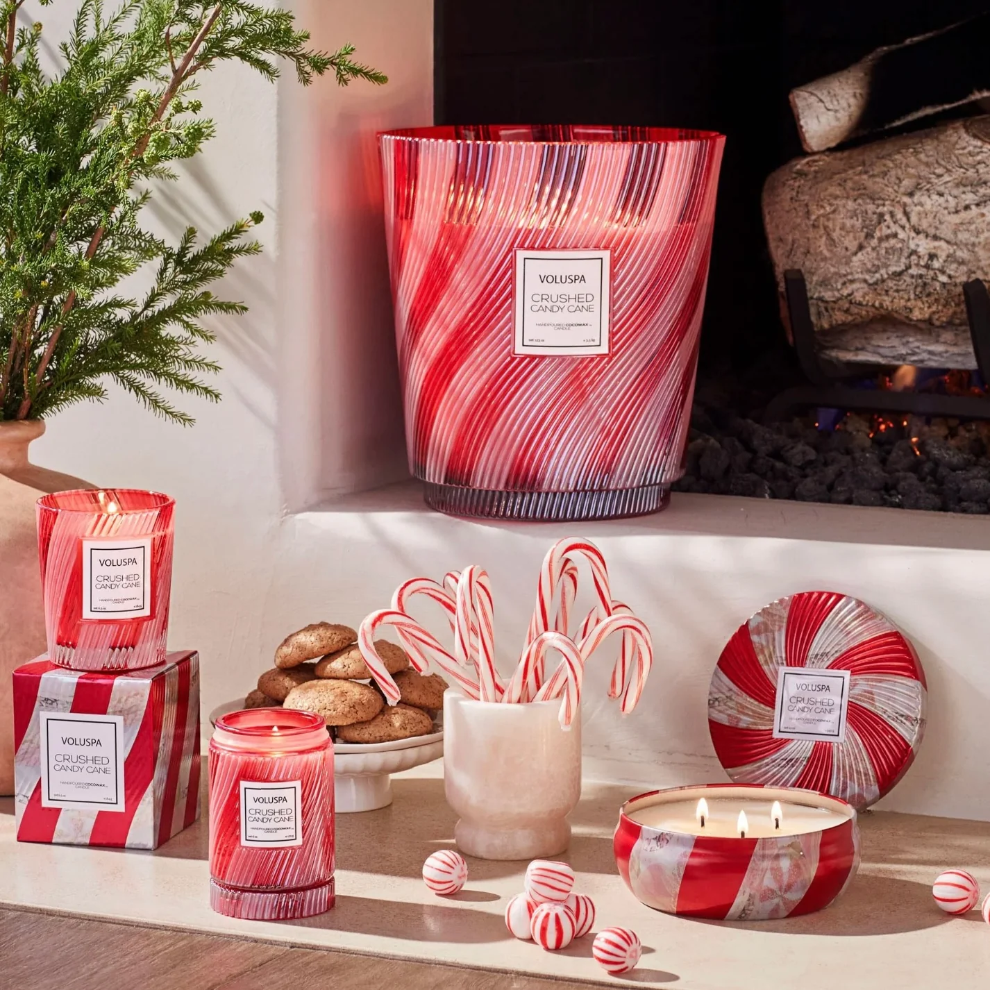 Voluspa Crushed Candy Cane 3 Wick Tin Candle ~ SPRING SALE ~ Limited Quantity - Image 4