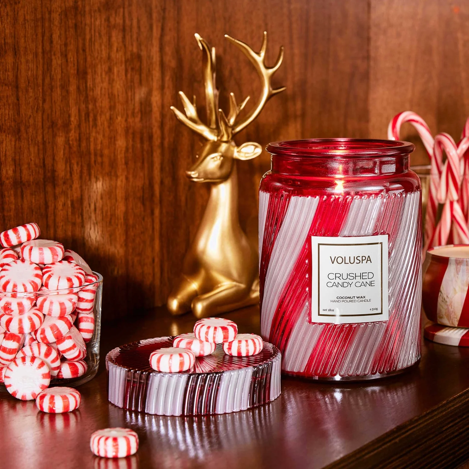 Voluspa Crushed Candy Cane Large Jar Candle ~ 18 oz. ~ SPRING SALE ~ Limited Quantity