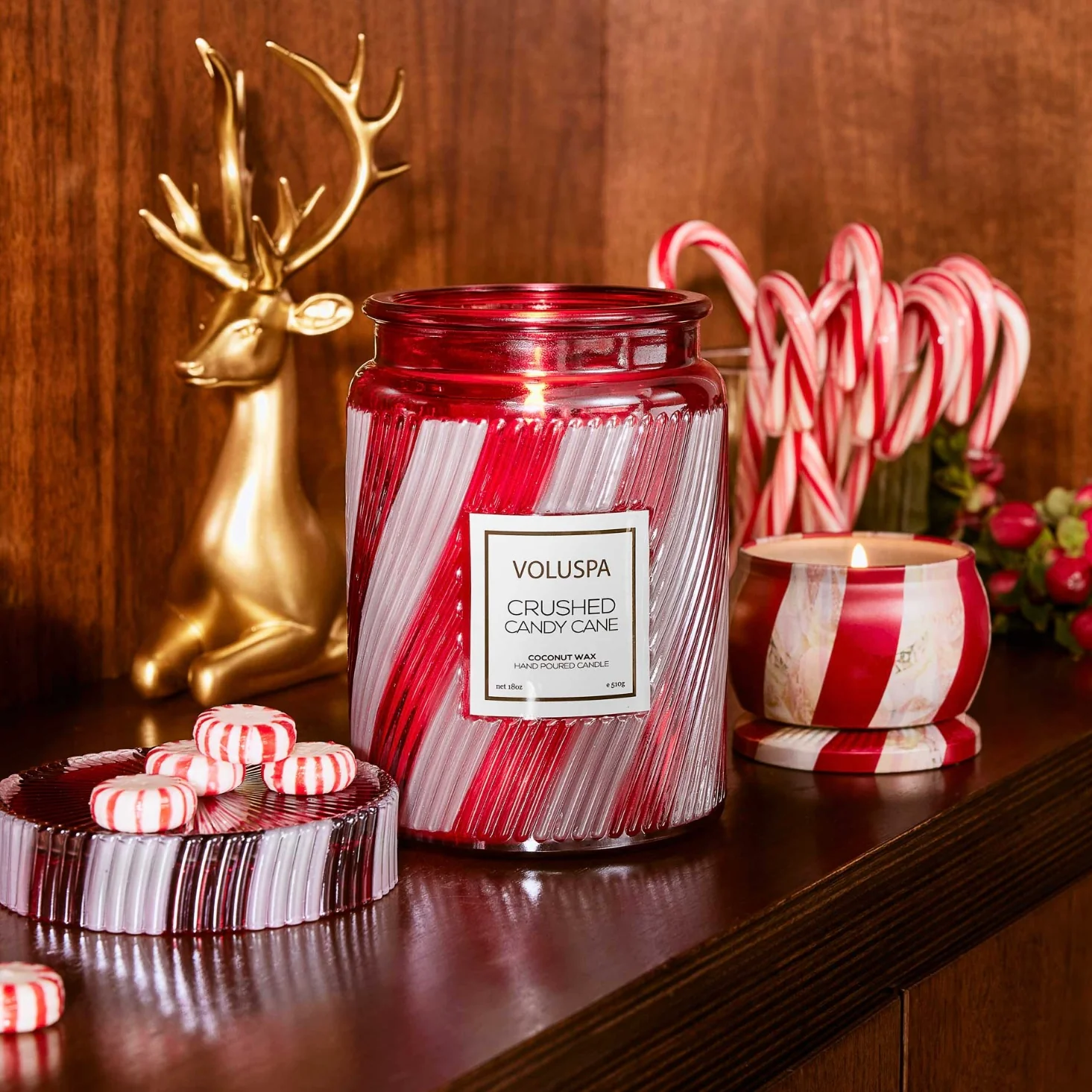 Voluspa Crushed Candy Cane Mini Tin Candle ~ SPRING SALE ~ Limited Quantity - Image 5