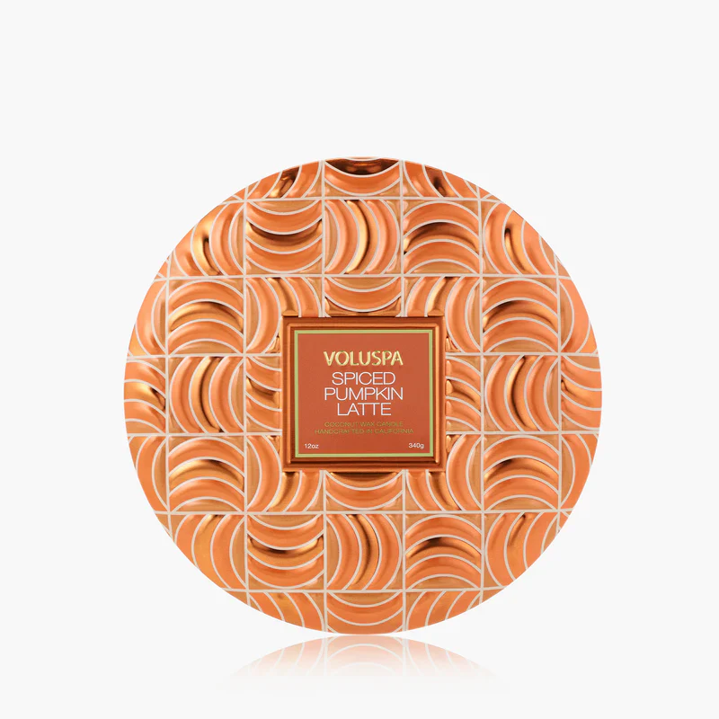 Voluspa Spiced Pumpkin Latte 3 Wick Tin Candle ~ SPRING SALE ~ Limited Quantity