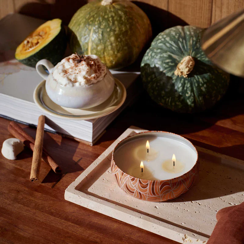 Voluspa Spiced Pumpkin Latte 3 Wick Tin Candle ~ SPRING SALE ~ Limited Quantity - Image 4